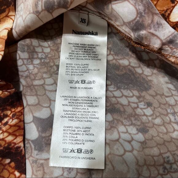 NANUSHKA Tess Cutout Snake-print Satin Mini Dress Size XS Vintage Snake NEW NWT - Picture 15 of 16